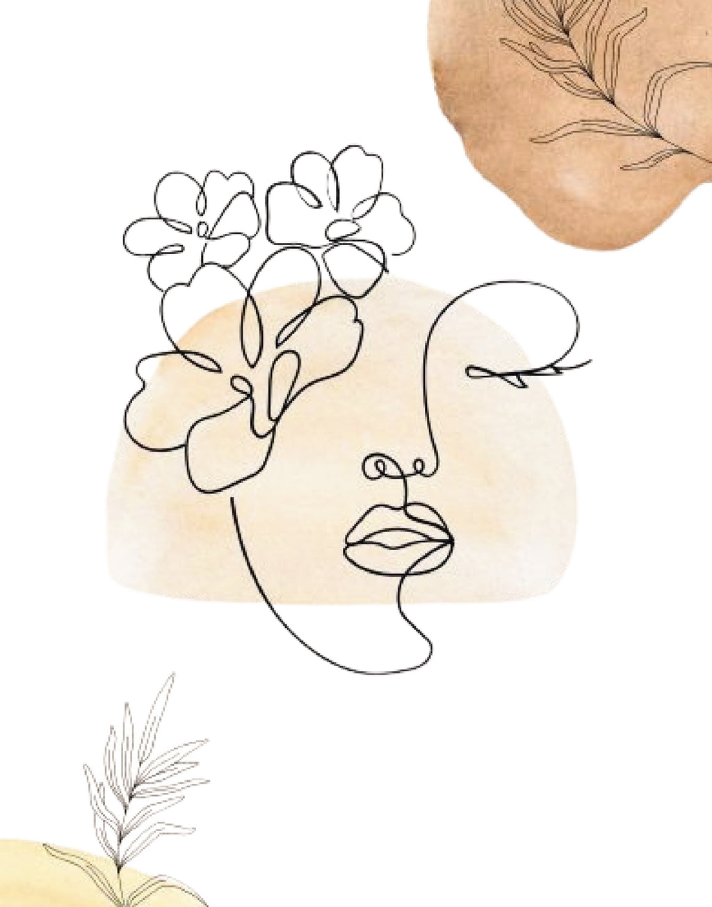 Boho Women Face Illustration Wall Art Set of 3 – Printable Digital Download