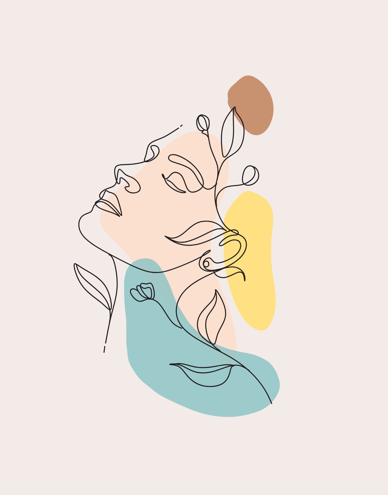 Boho Women Face Illustration Wall Art Set of 3 – Printable Digital Download
