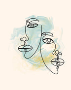 Boho Women Face Illustration Wall Art Set of 3 – Printable Digital Download