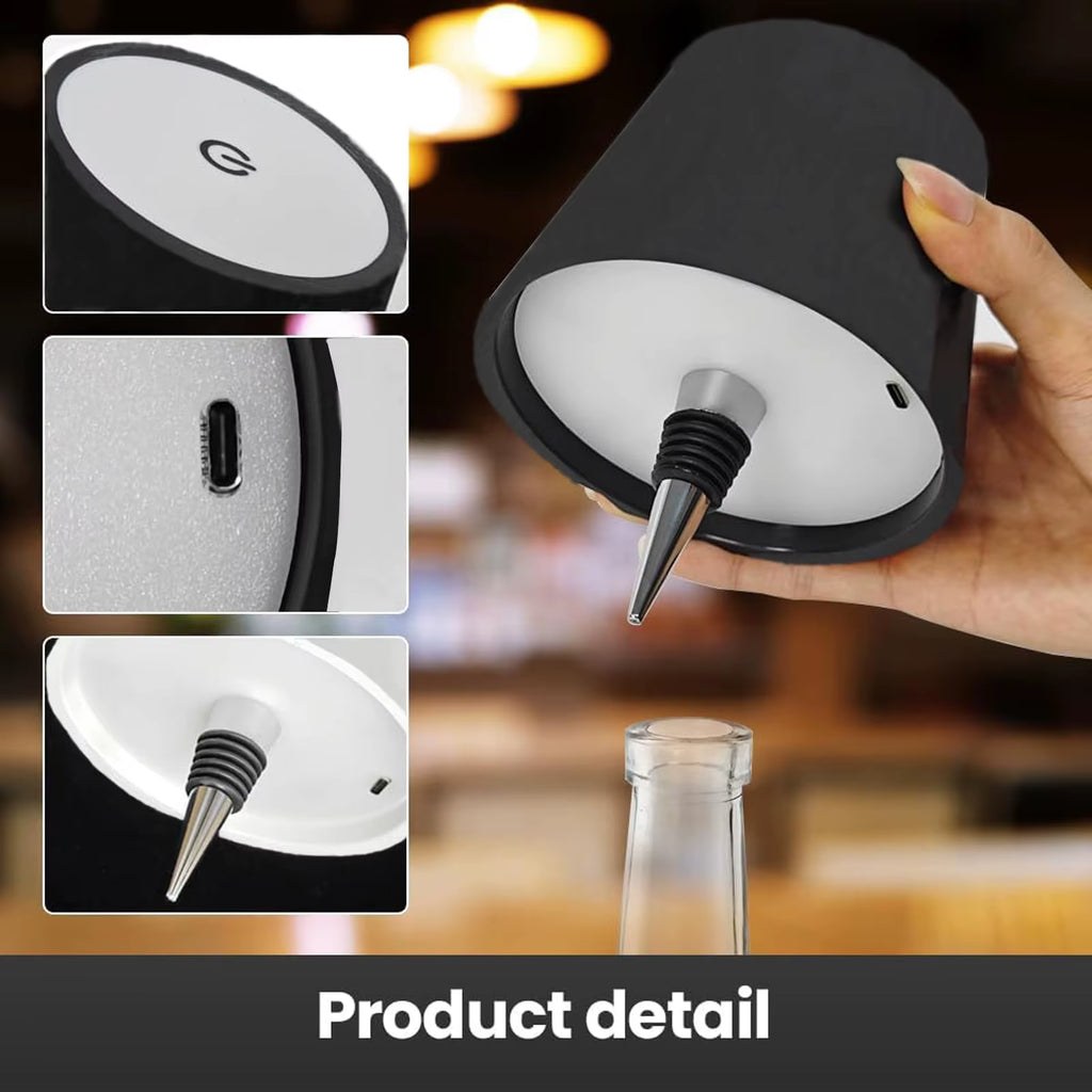 Wireless Bottle Table Lamp – Touch Control Dimmable Light