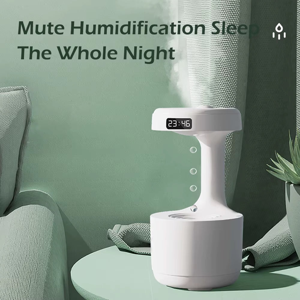 Ultrasonic Anti-Gravity Mist Maker with Water Drops - Air Humidifier, Night Light, and Weightless LED Nebulizer