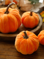 1Pc Velvet Artificial Pumpkins Decoration for Fall Halloween Thanksgiving Autumn Harvest and Home Decorations