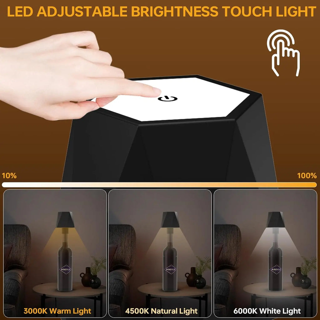 Wireless Bottle Table Lamp – Touch Control Dimmable Light