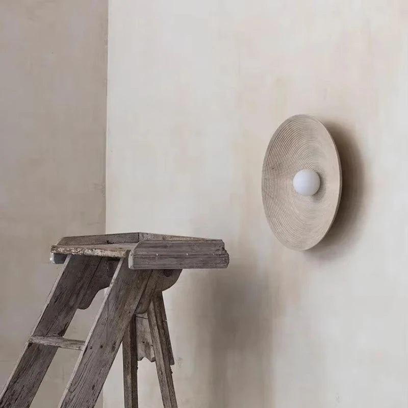 Wabi Sabi round Wall Lamp for Bedroom 