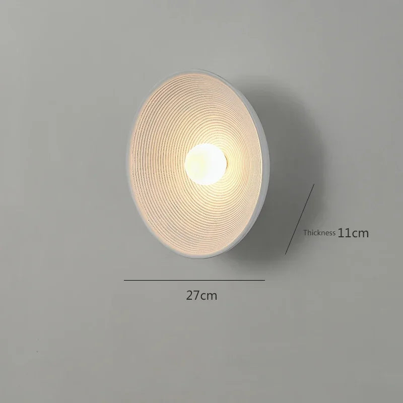 Wabi Sabi round Wall Lamp for Bedroom 