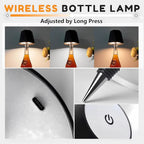 Wireless Bottle Table Lamp – Touch Control Dimmable Light