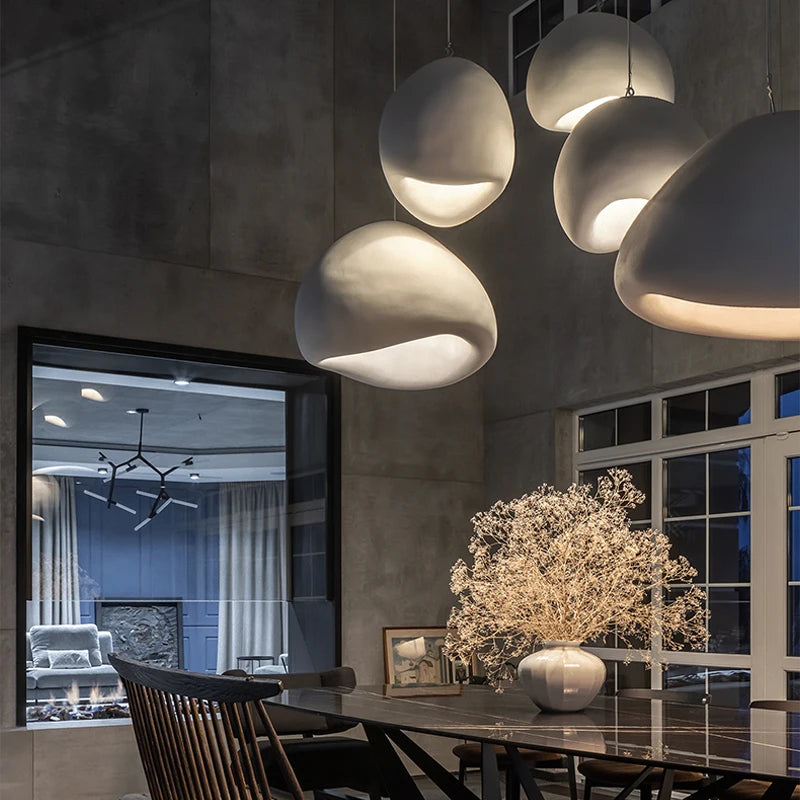 Nordic Wabi Sabi LED Pendant Lamps - Stylish Modern Chandelier for Dining Room, Living Room, and Bedroom