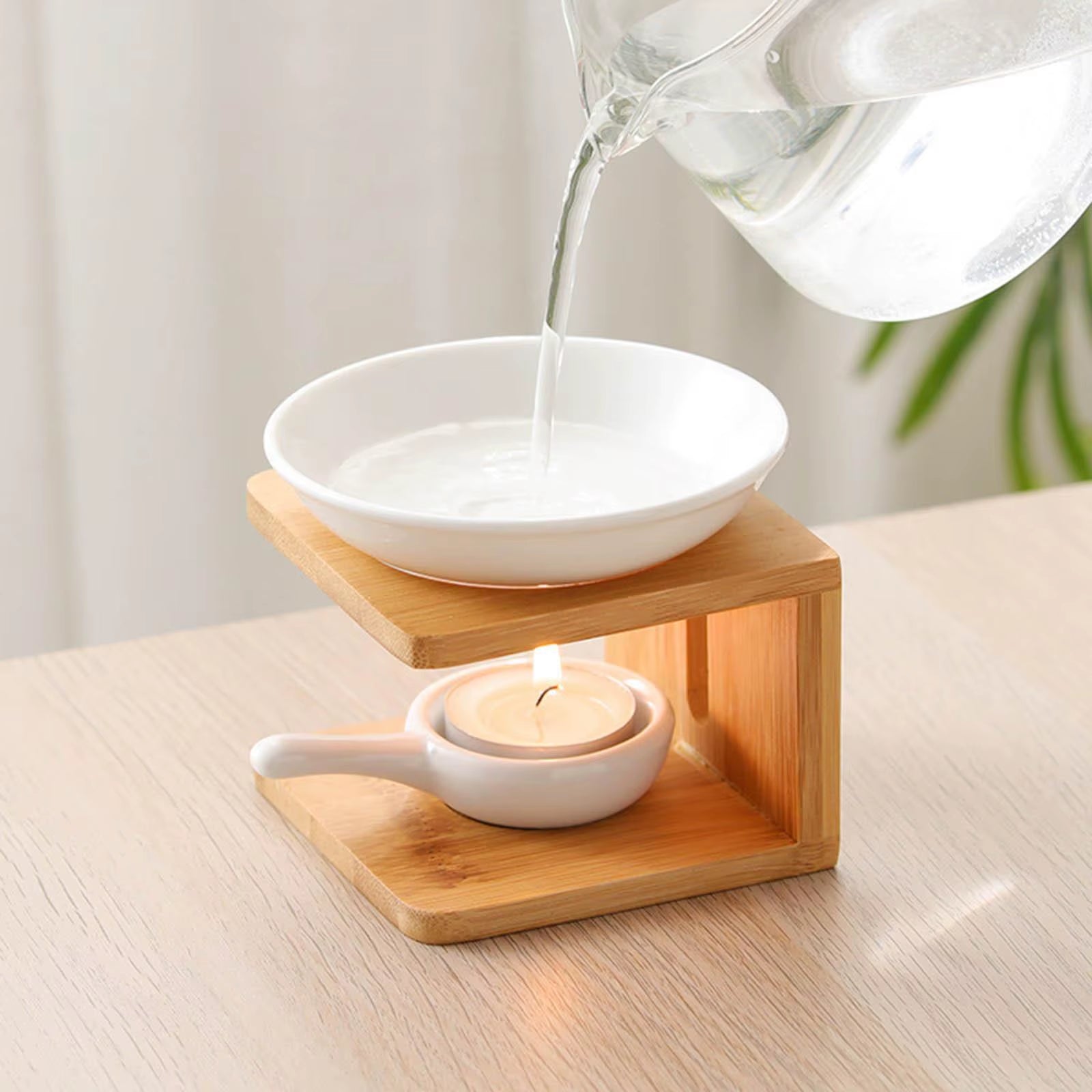 Ceramic Essential Oil Burner & Candle Holder – Decorative Wax Melt & Tealight Centerpiece