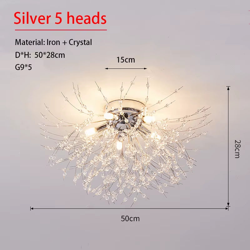 Dandelion Crystal Chandelier – Nordic Modern Ceiling Light