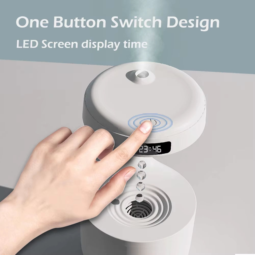 Ultrasonic Anti-Gravity Mist Maker with Water Drops - Air Humidifier, Night Light, and Weightless LED Nebulizer