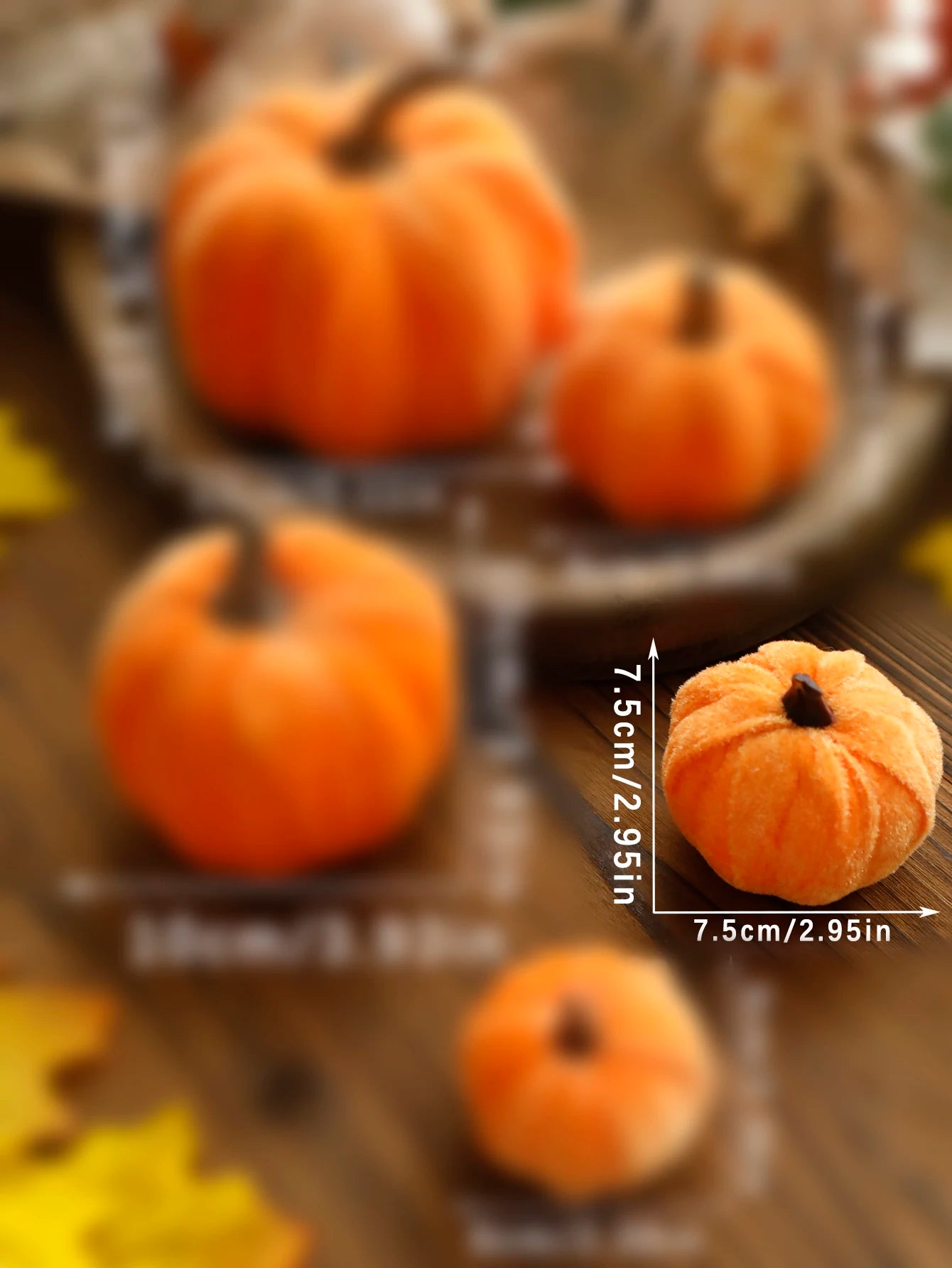1Pc Velvet Artificial Pumpkins Decoration for Fall Halloween Thanksgiving Autumn Harvest and Home Decorations