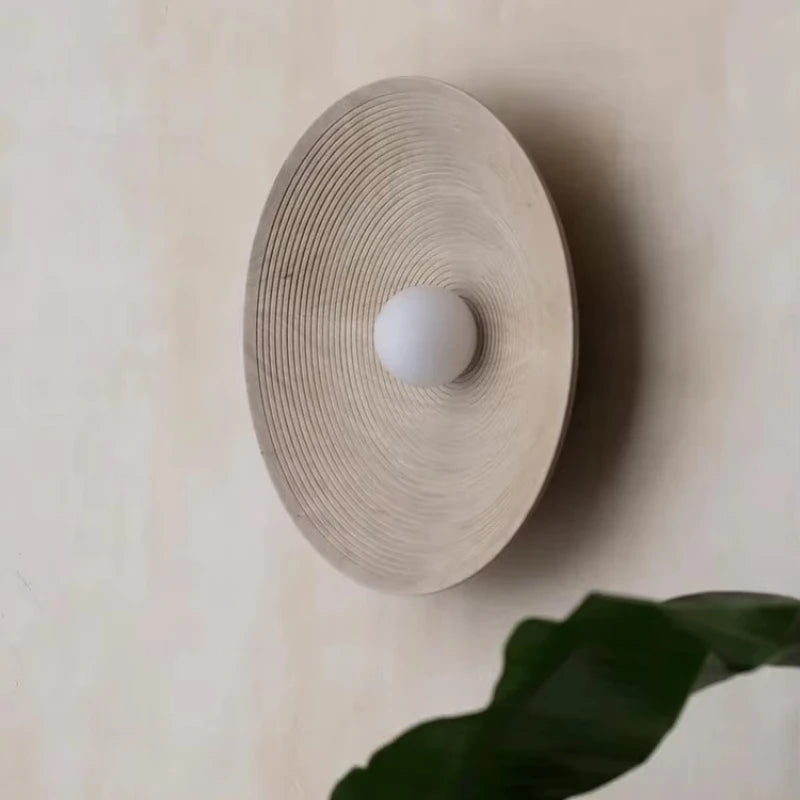 Wabi Sabi round Wall Lamp for Bedroom 