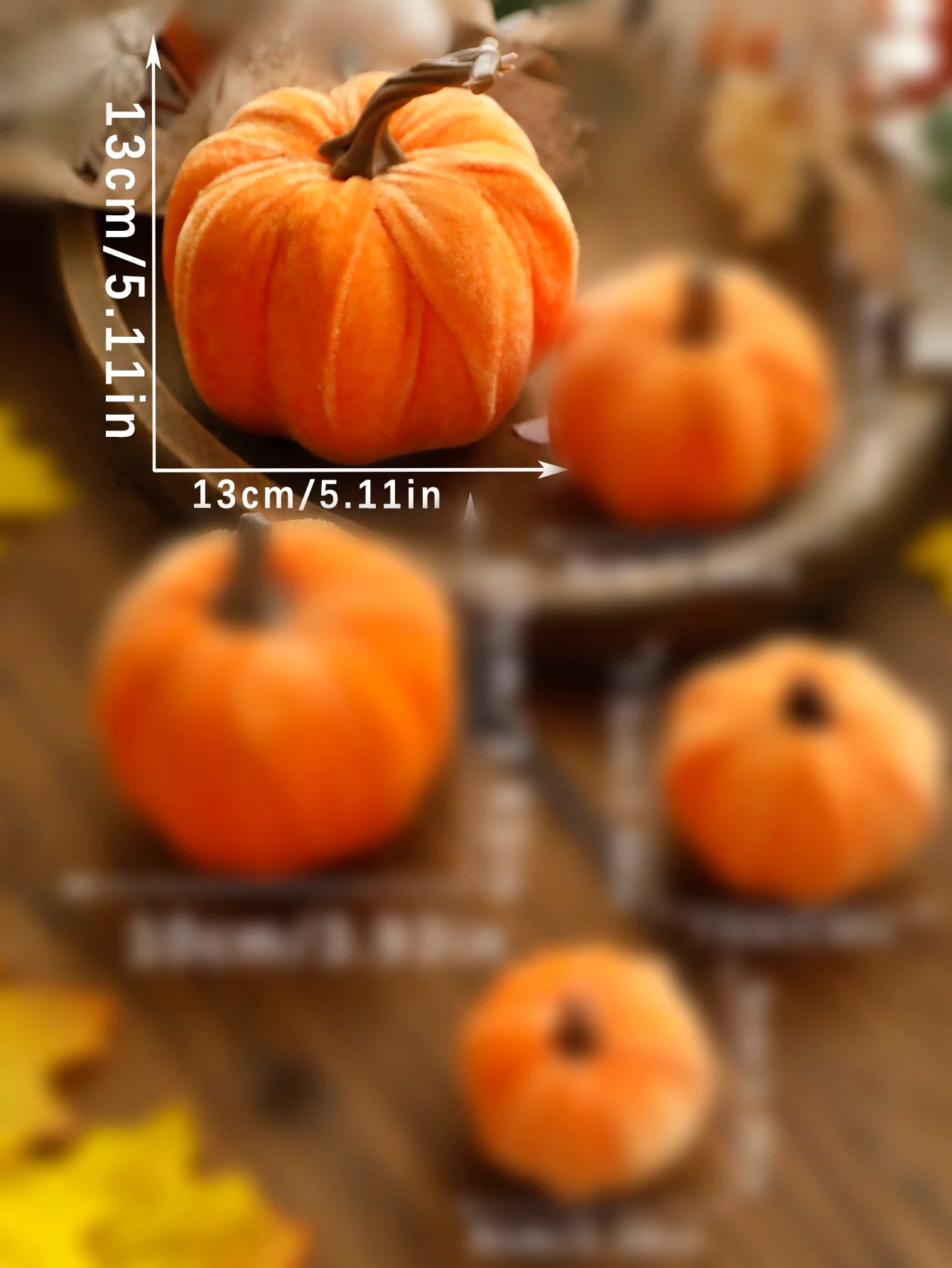 1Pc Velvet Artificial Pumpkins Decoration for Fall Halloween Thanksgiving Autumn Harvest and Home Decorations