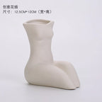 Ceramic Vase Human Body Sculpture White Porcelain