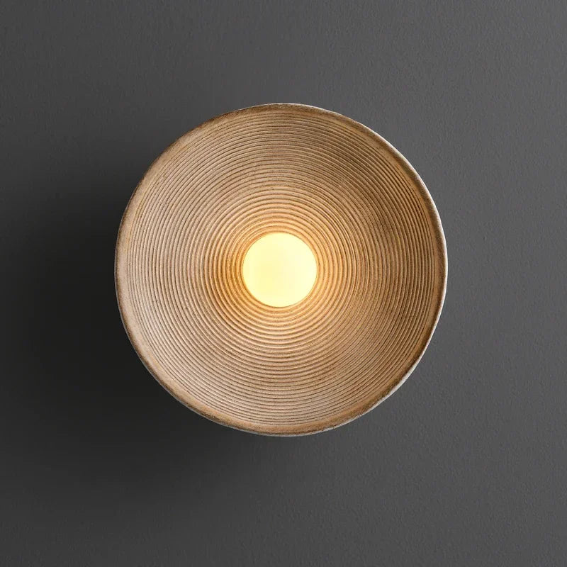 Wabi Sabi round Wall Lamp for Bedroom 