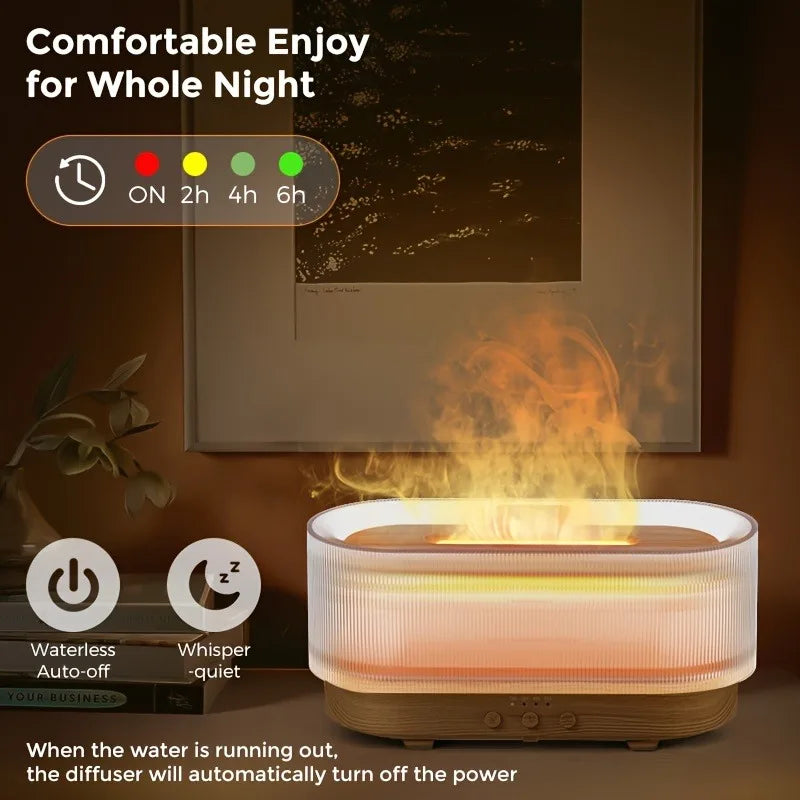300ml Flame Aroma Diffuser – The Perfect Holiday Gift for Relaxation & Home Décor