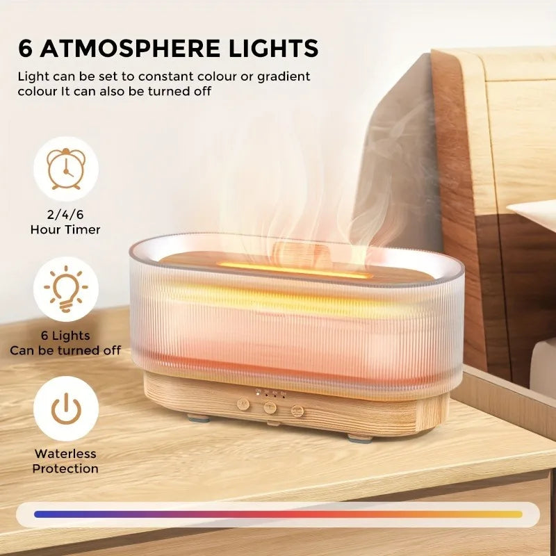 300ml Flame Aroma Diffuser – The Perfect Holiday Gift for Relaxation & Home Décor