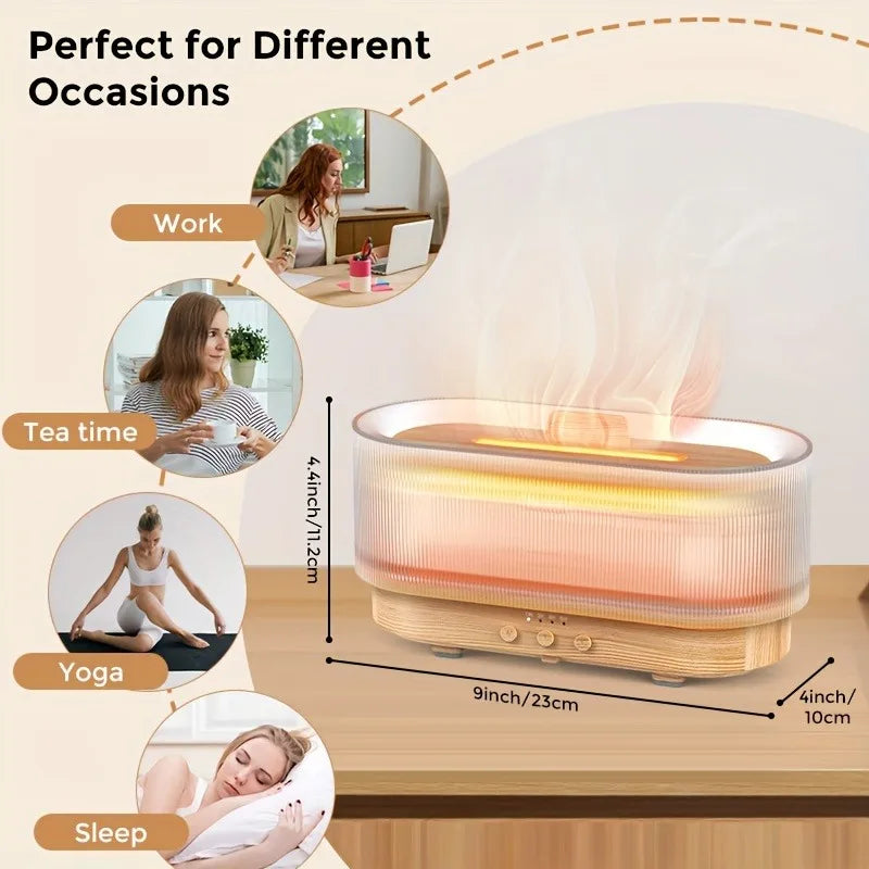 300ml Flame Aroma Diffuser – The Perfect Holiday Gift for Relaxation & Home Décor