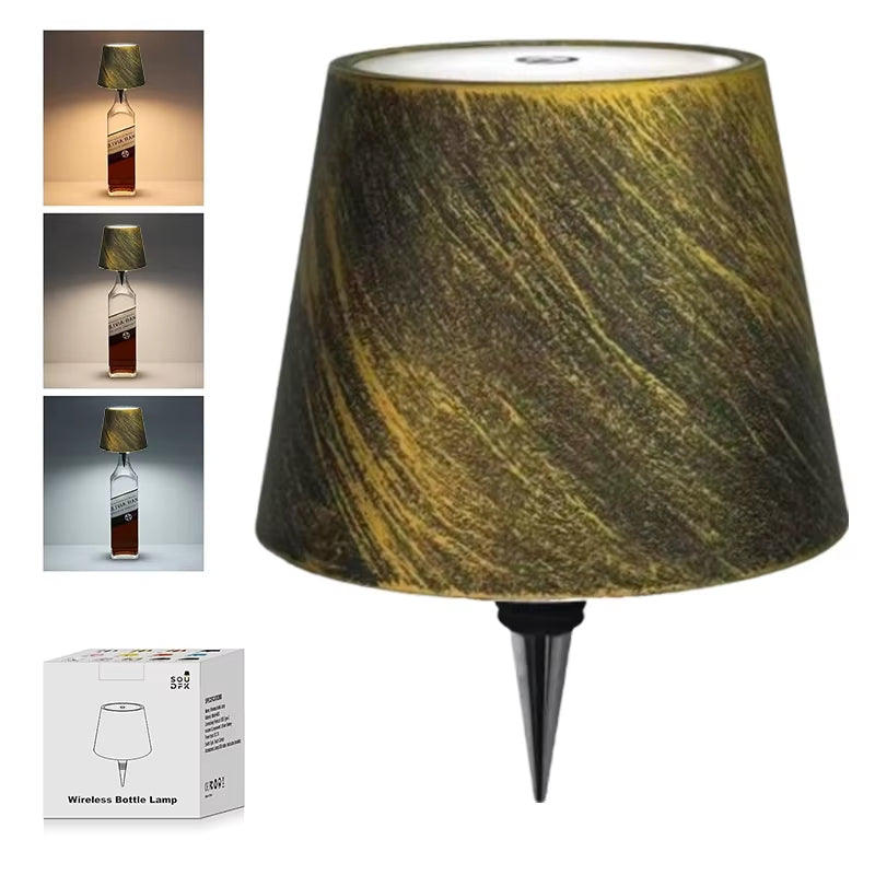 Wireless Bottle Table Lamp – Touch Control Dimmable Light