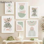 Abstract Lines Wall Paintings Leaf Print Pictures 