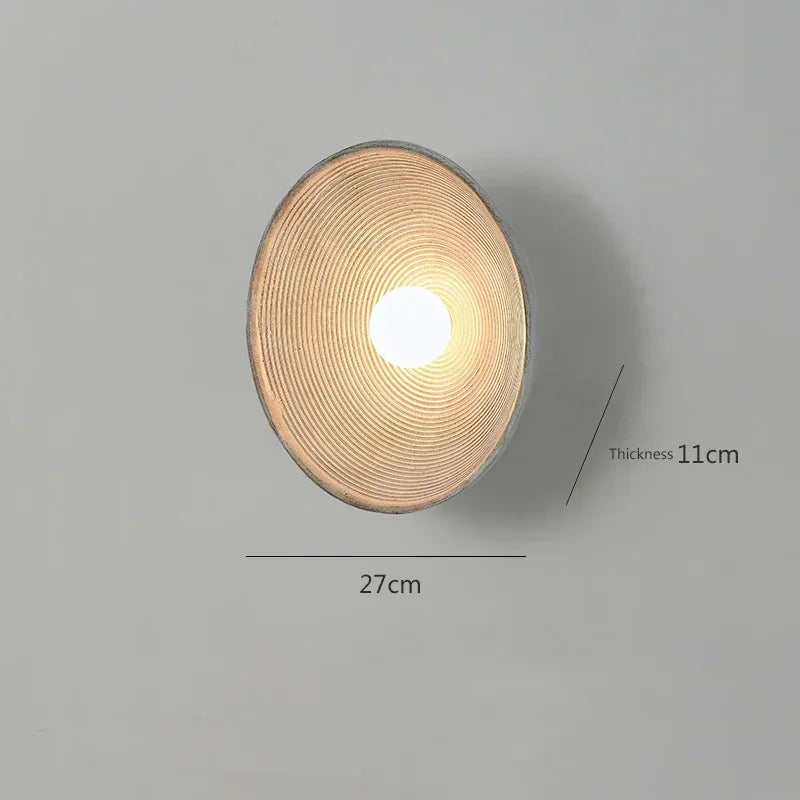 Wabi Sabi round Wall Lamp for Bedroom 
