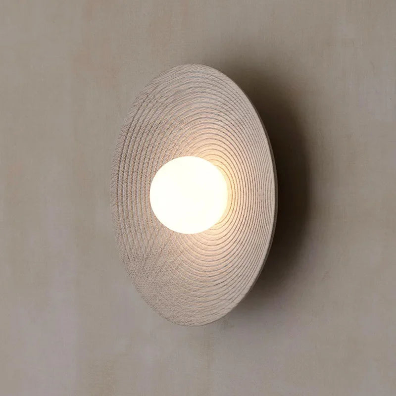 Wabi Sabi round Wall Lamp for Bedroom 