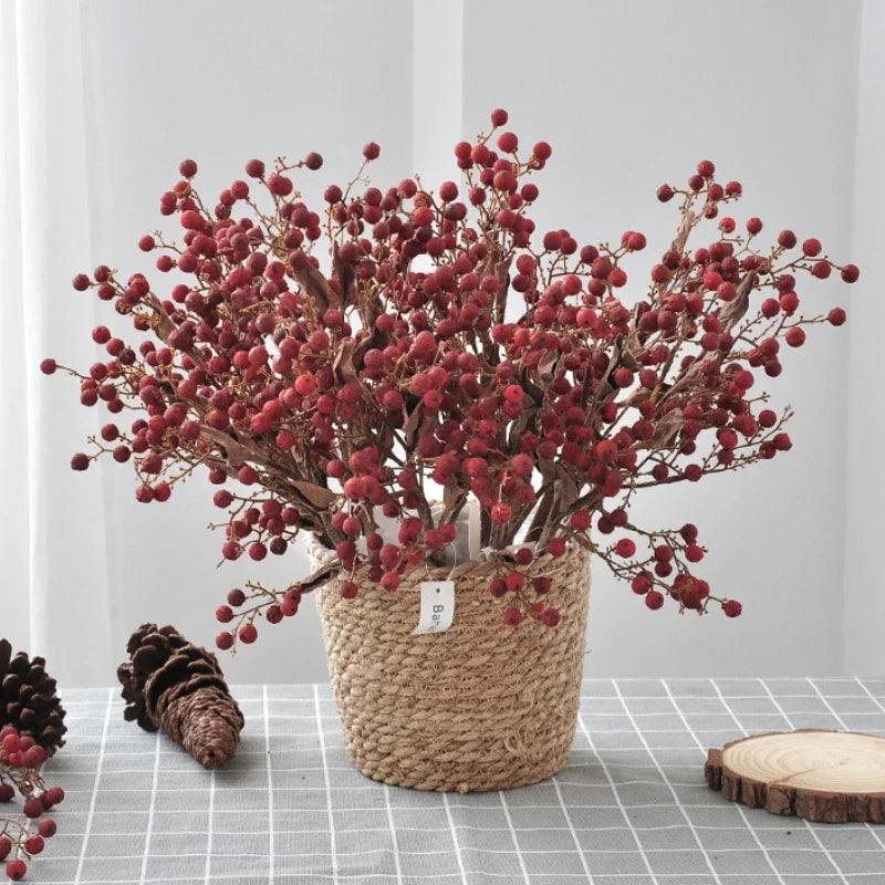 40CM Artificial Autumn Colored Bouquet - European Style Dried Silk Flowers