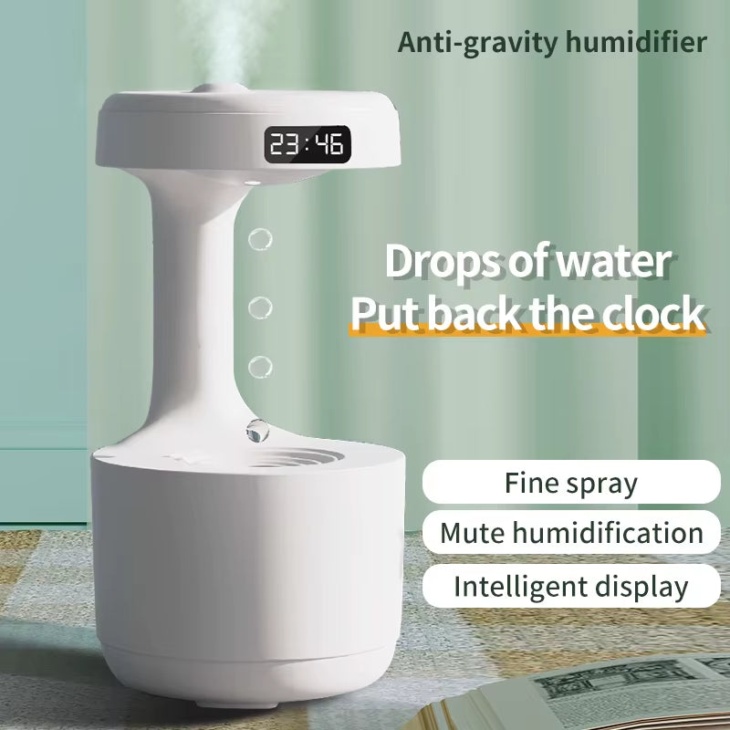 Ultrasonic Anti-Gravity Mist Maker with Water Drops - Air Humidifier, Night Light, and Weightless LED Nebulizer