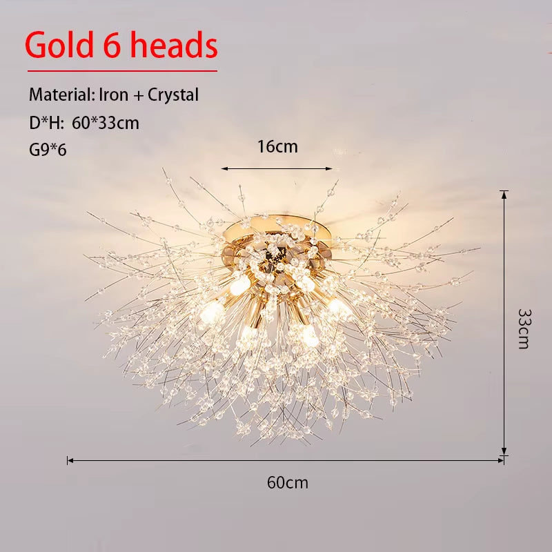 Dandelion Crystal Chandelier – Nordic Modern Ceiling Light