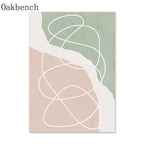 Abstract Lines Wall Paintings Leaf Print Pictures 