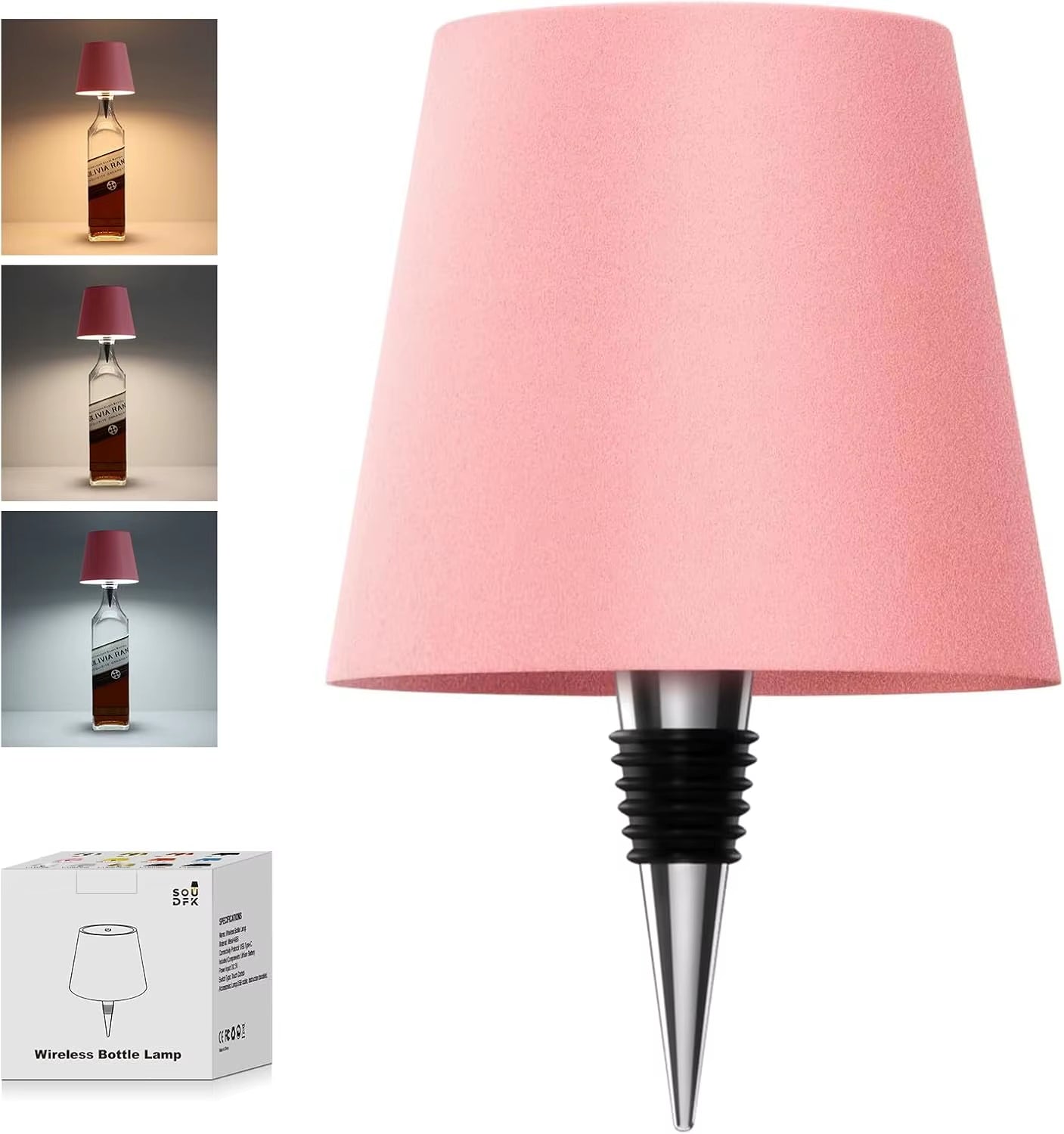 Wireless Bottle Table Lamp – Touch Control Dimmable Light
