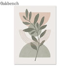 Abstract Lines Wall Paintings Leaf Print Pictures 