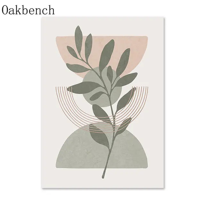 Abstract Lines Wall Paintings Leaf Print Pictures 
