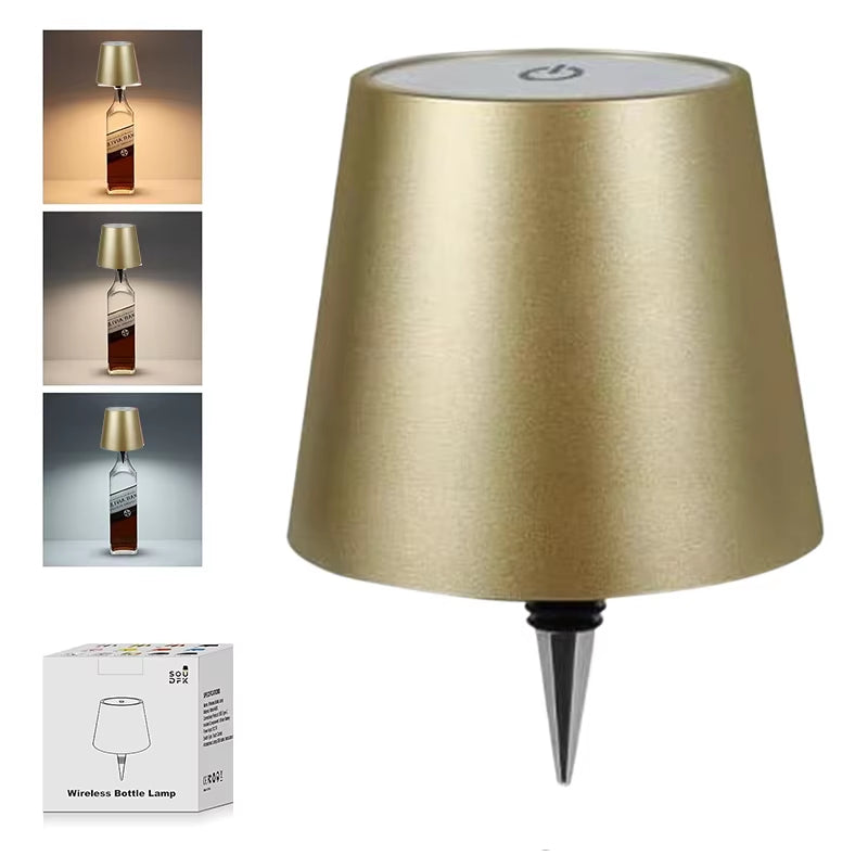 Wireless Bottle Table Lamp – Touch Control Dimmable Light