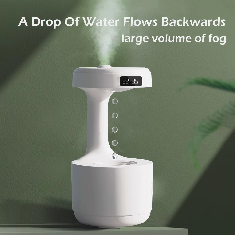 Ultrasonic Anti-Gravity Mist Maker with Water Drops - Air Humidifier, Night Light, and Weightless LED Nebulizer