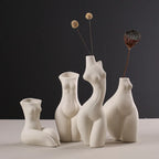 Ceramic Vase Human Body Sculpture White Porcelain