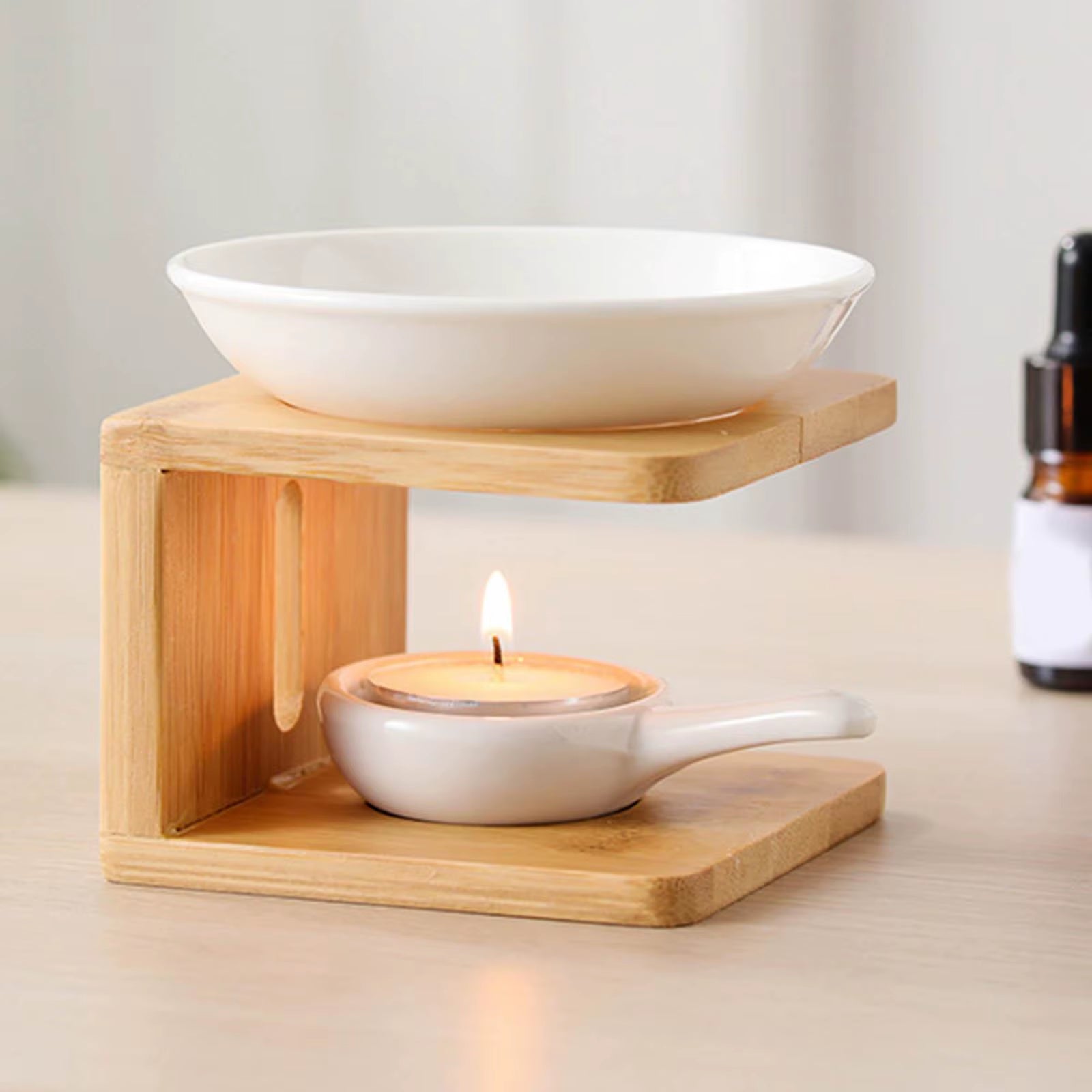 Ceramic Essential Oil Burner & Candle Holder – Decorative Wax Melt & Tealight Centerpiece
