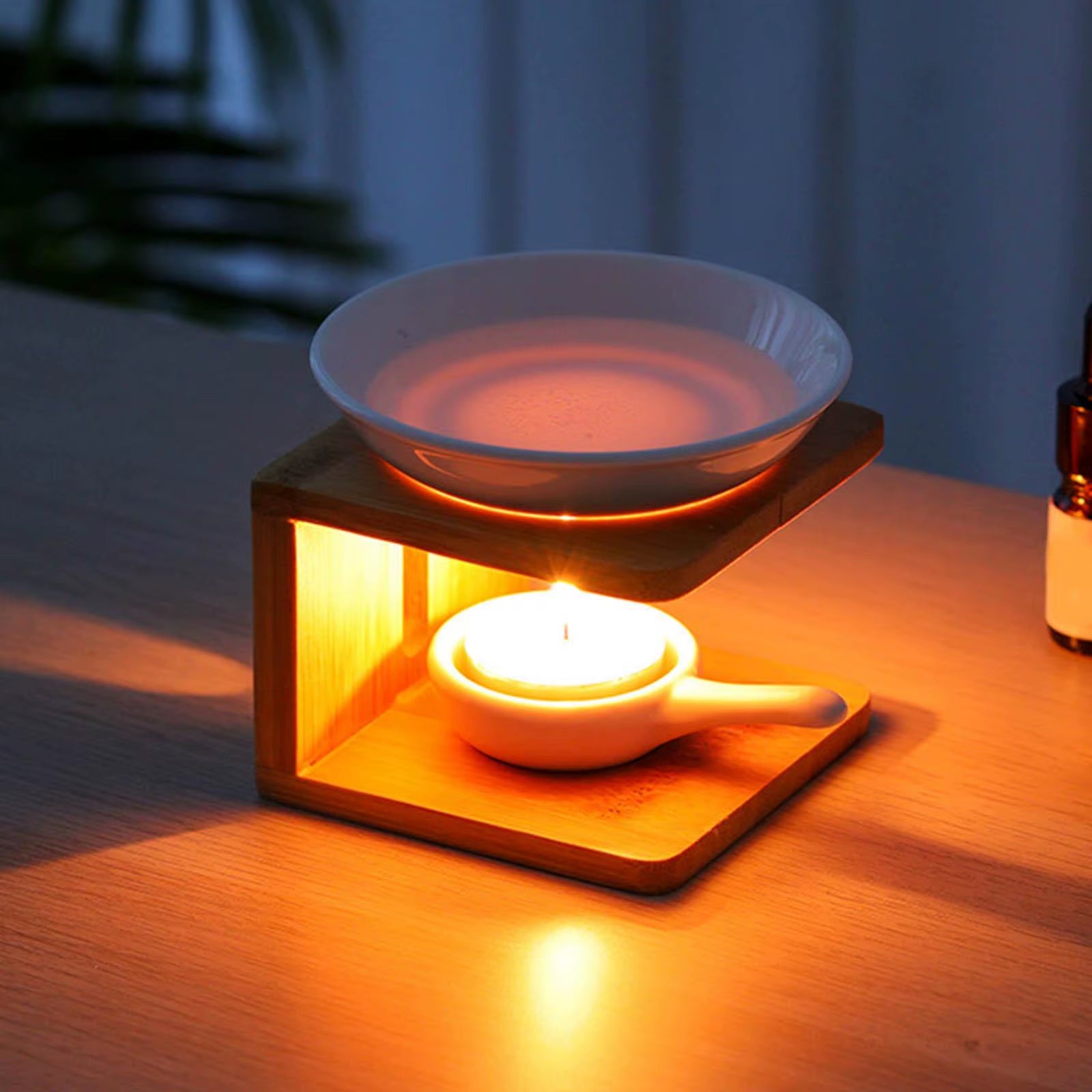 Ceramic Essential Oil Burner & Candle Holder – Decorative Wax Melt & Tealight Centerpiece