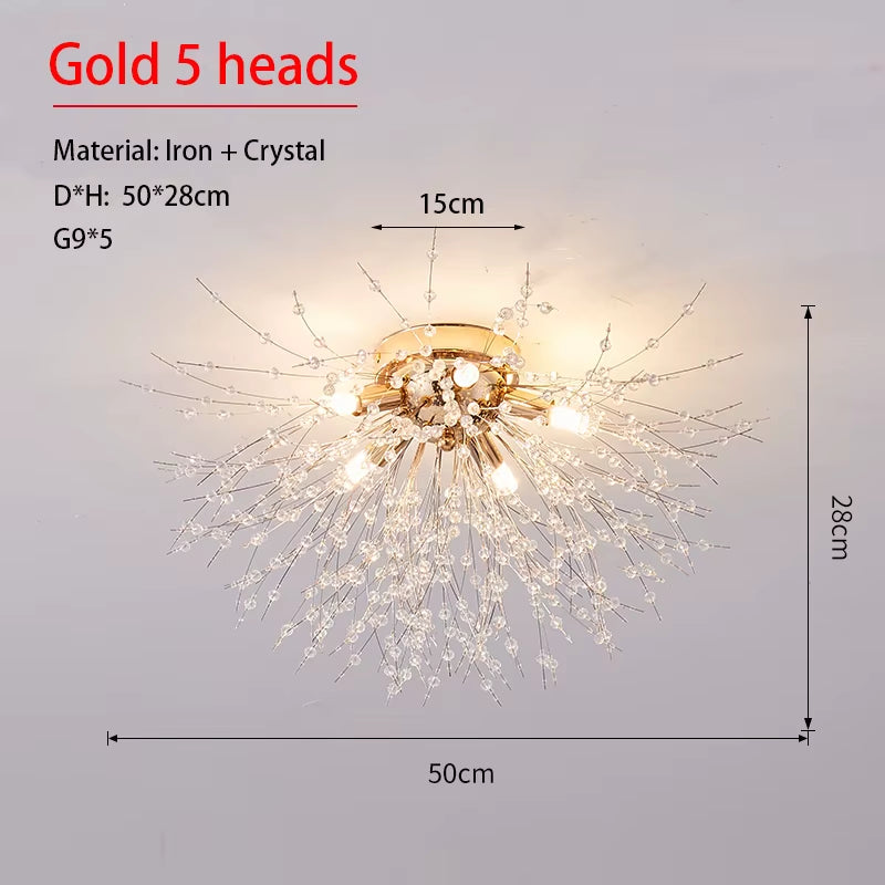 Dandelion Crystal Chandelier – Nordic Modern Ceiling Light
