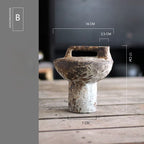 Ceramic Wabi-Sabi Vase – Handmade Rough Pottery Décor