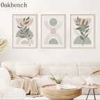 Abstract Lines Wall Paintings Leaf Print Pictures 